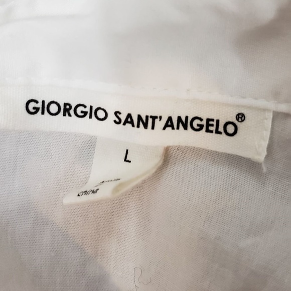 Classic White Buttonup Blouse w Elastic Black Belt - Picture 4 of 4